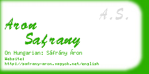 aron safrany business card