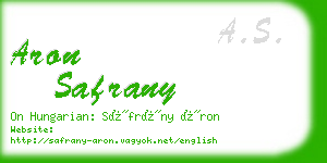 aron safrany business card